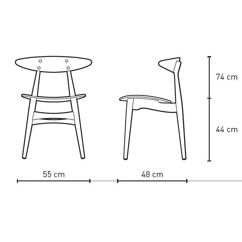 Carl Hansen CH33 P stoel, geolied eiken/bruin leer