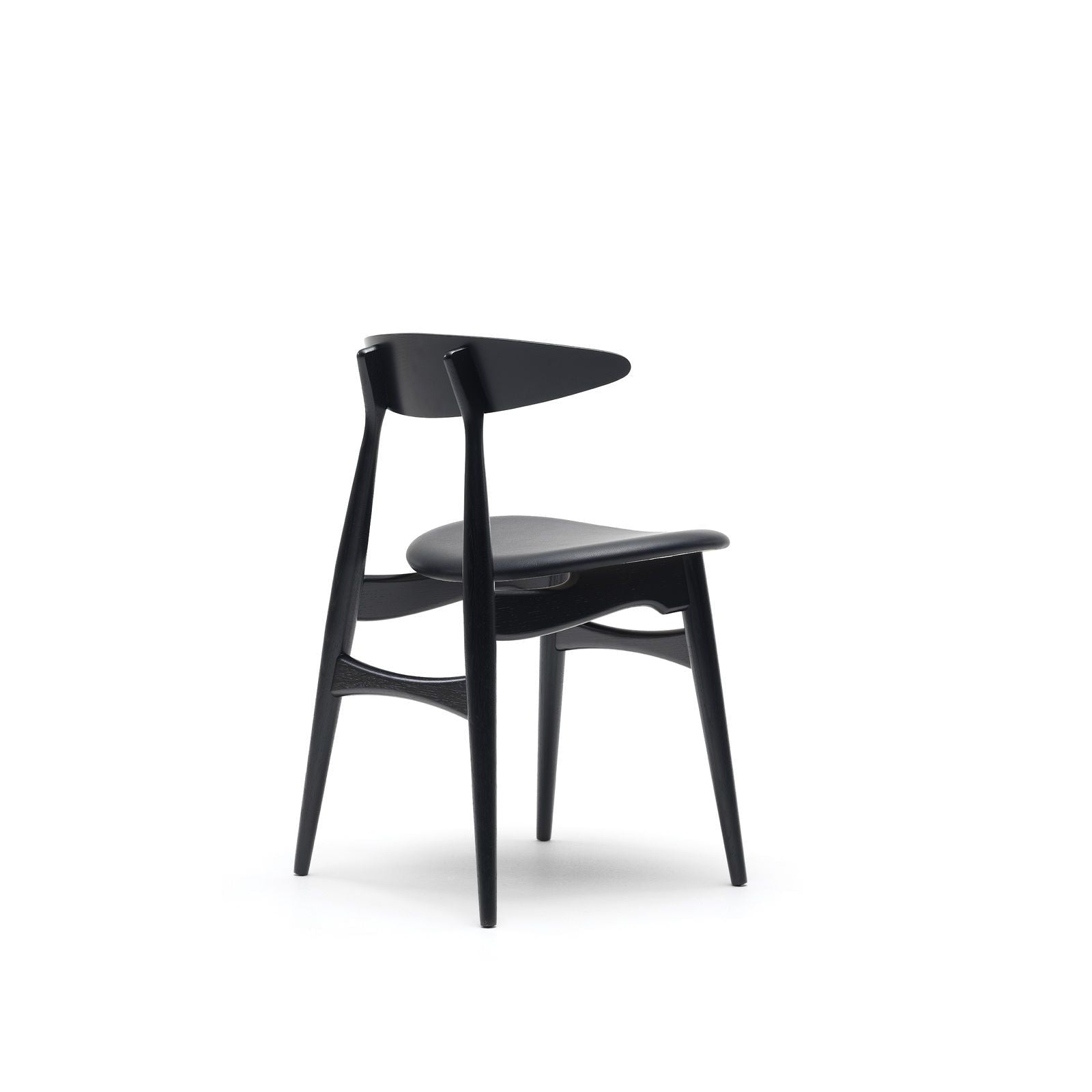 Carl Hansen CH33 P stoel, zwart eiken/zwart leer