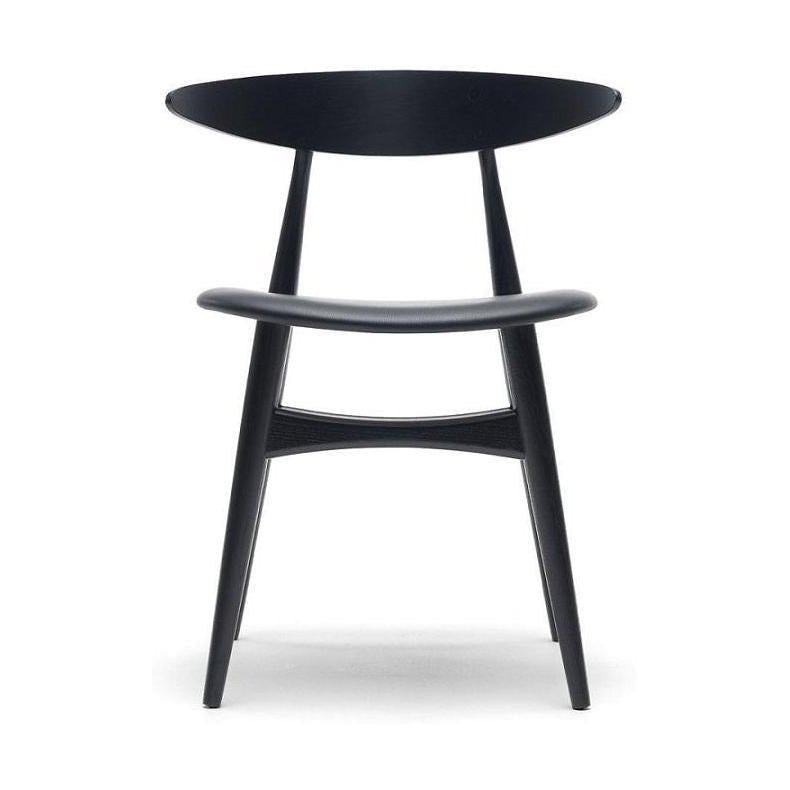 Carl Hansen CH33 P stoel, zwart eiken/zwart leer