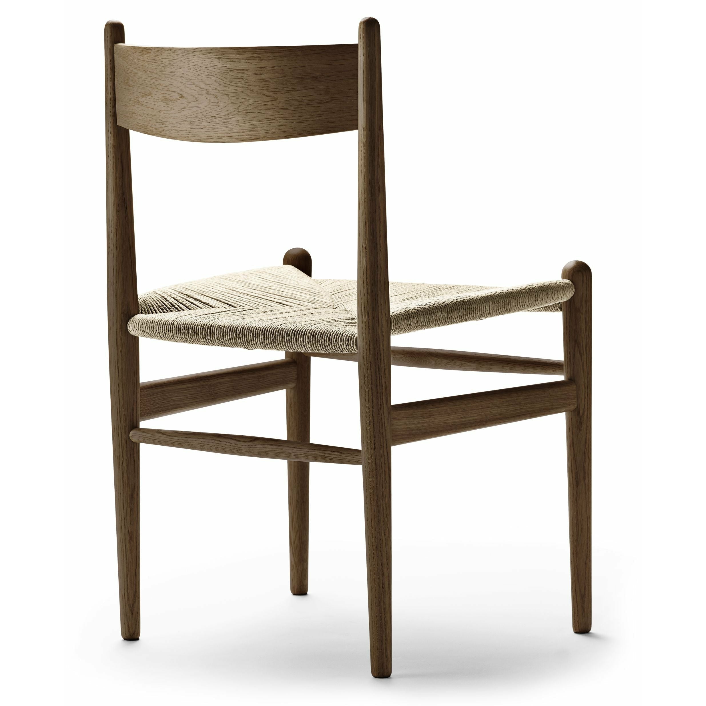 Carl Hansen Chaise chaise chaise d'huile de couleur fumée de chaise, cordon naturel