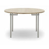 卡尔·汉森（Carl Hansen）CH388餐桌不锈钢包括另外2个盘子，白色上油橡木