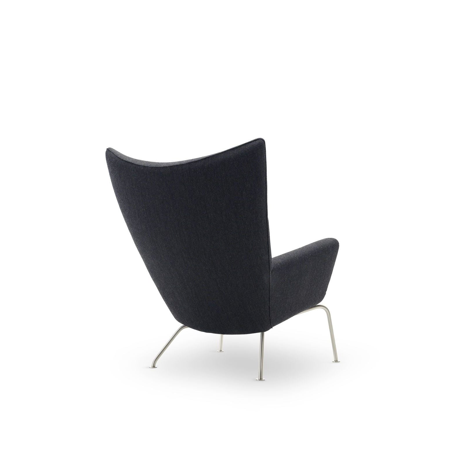 Carl Hansen Ch445 Wing Chair, Steel/Dark Gray Fabric