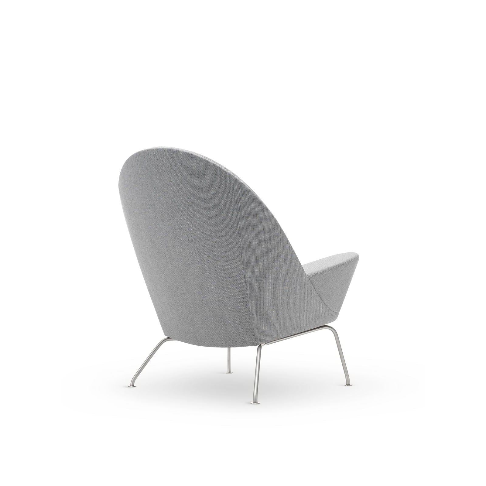 Carl Hansen CH468 Oculus椅子，钢/浅灰色织物