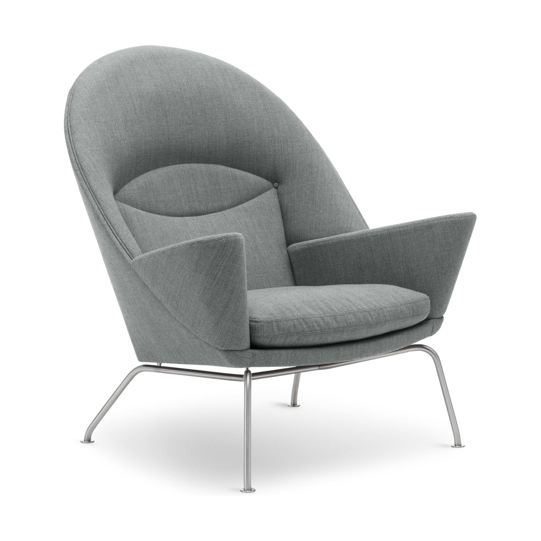 Carl Hansen CH468 sedia oculus, tessuto in acciaio/grigio chiaro