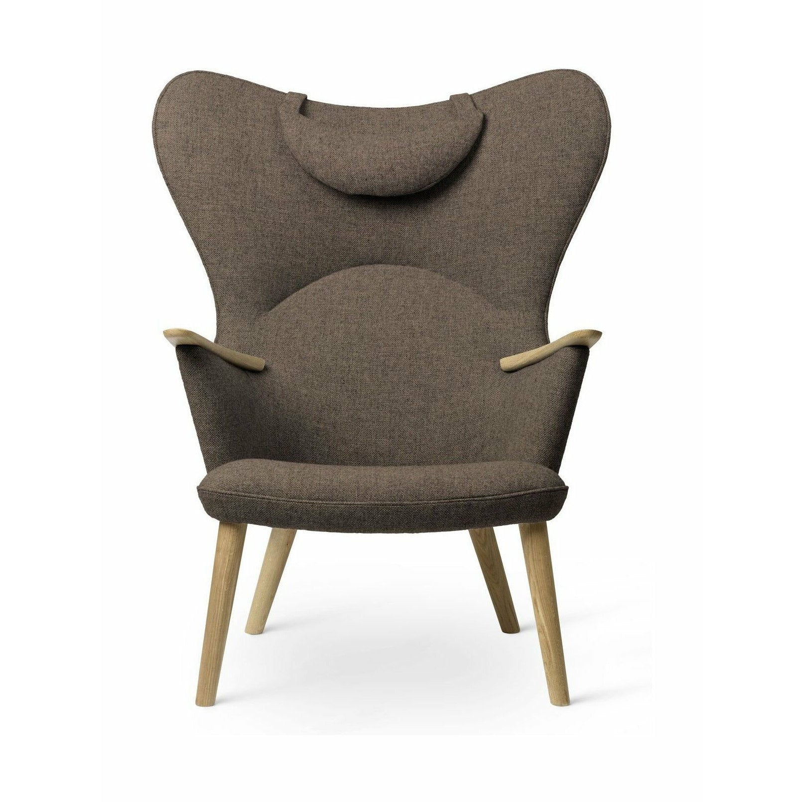 Carl Hansen Ch78 Mama Bear Lounge Chair, Oak Hiled / Brown Fiord 0271