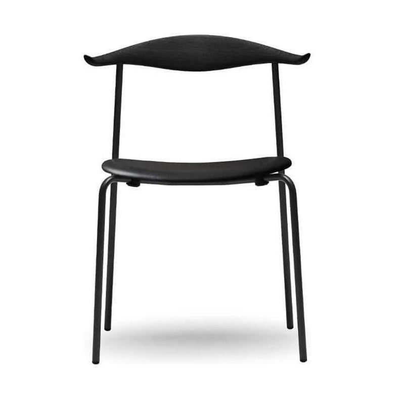 卡尔·汉森（Carl Hansen）CH88 P椅，黑色山毛榉/黑色皮革/黑色铬