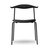 Carl Hansen CH88 P stoel, zwarte beuken/zwart leer/zwart chroom