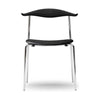 卡尔·汉森（Carl Hansen）CH88 P椅，黑色山毛榉/黑色皮革/镀铬