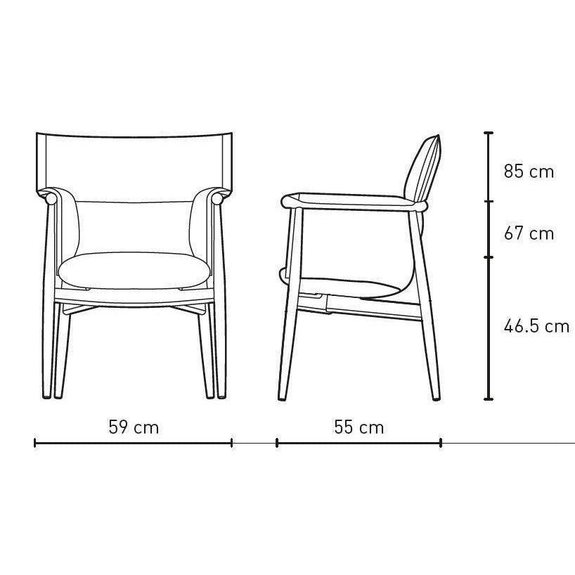 Carl Hansen E005 omhelzen fauteuil, geolied eiken/bruin leer