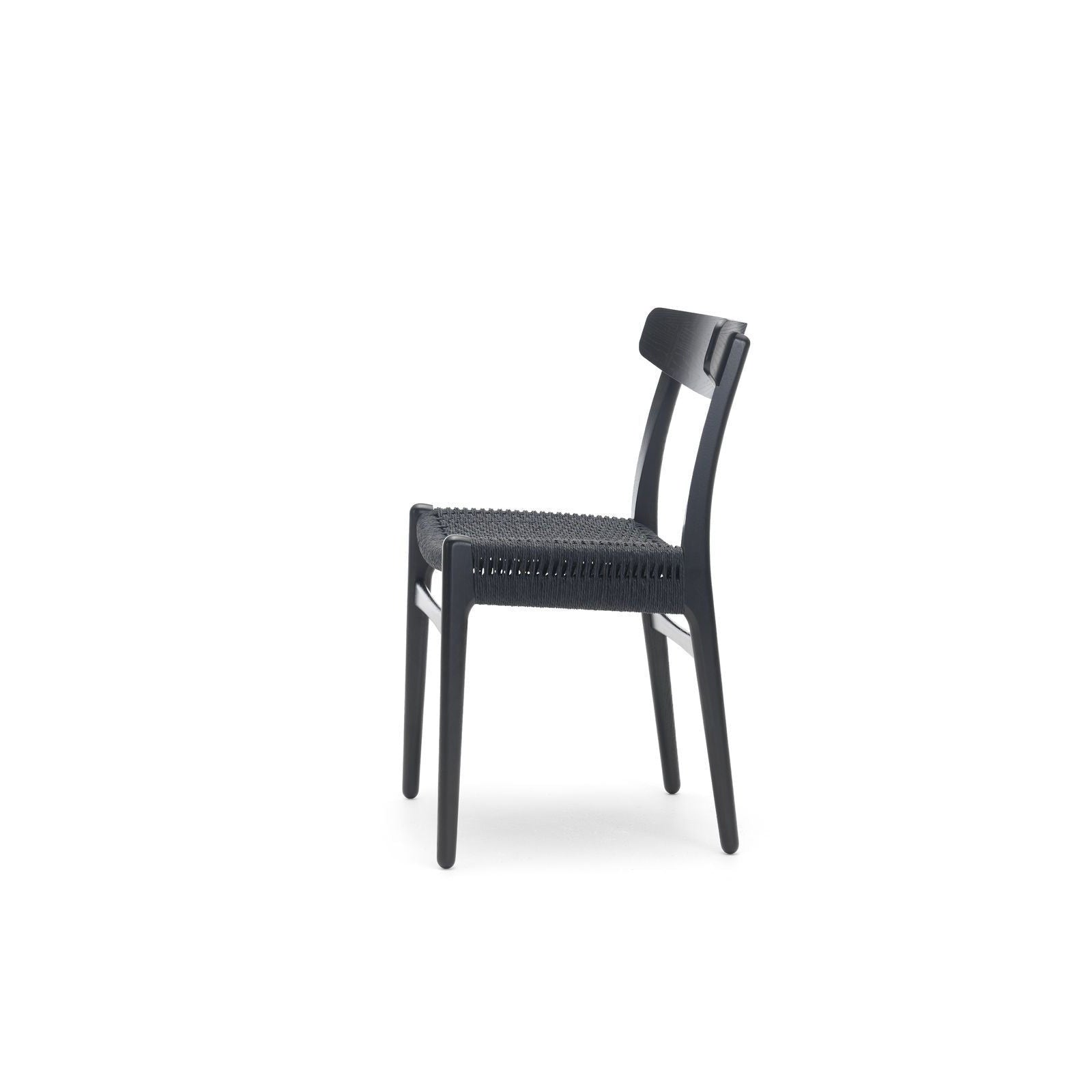 Carl Hansen CH23 -stol, svart eik/svart papirledning