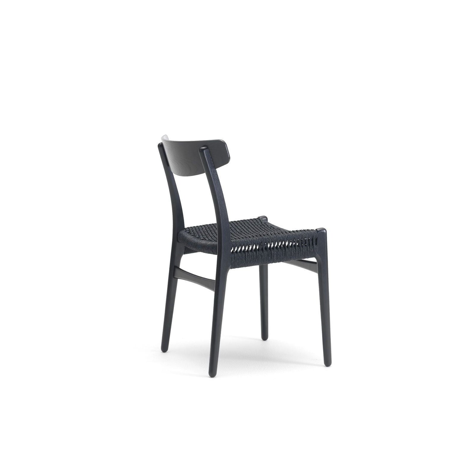 Carl Hansen CH23 -stol, svart ek/svart papperssladd