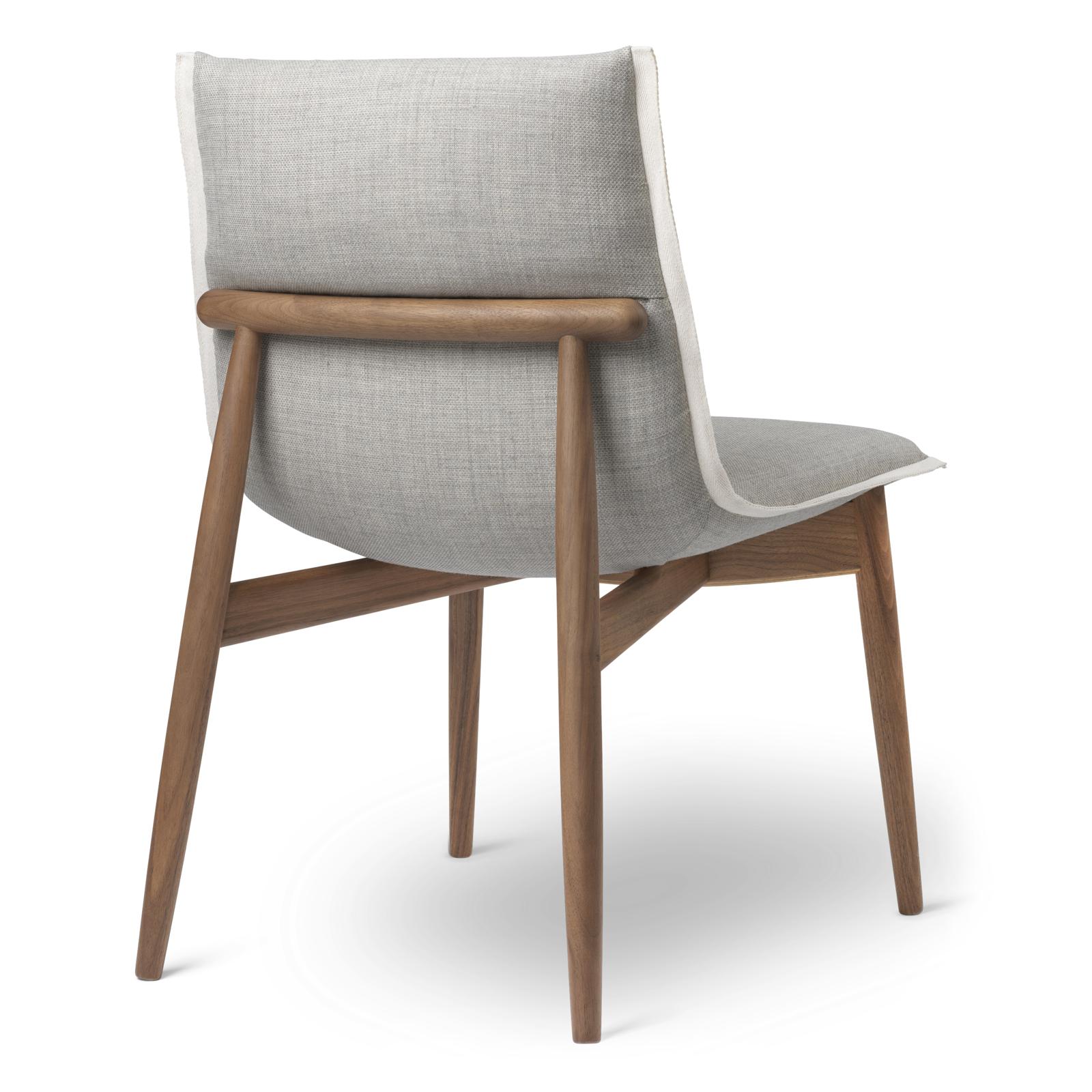 Carl Hansen E004 Embrace Chair, Oiled Walnut, Gray Fabric
