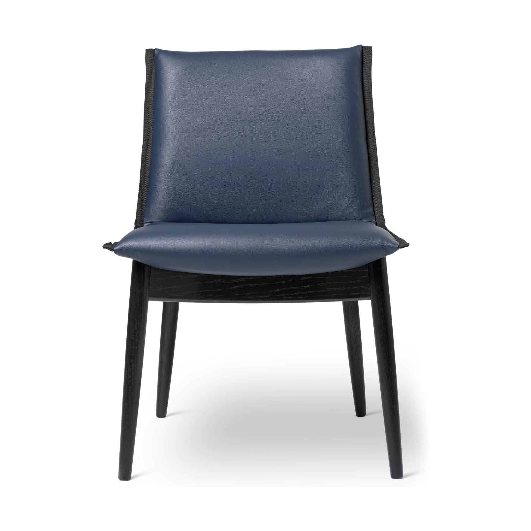 Carl Hansen E004 Embrace Chair, Lacquered Oak, Blue Leather