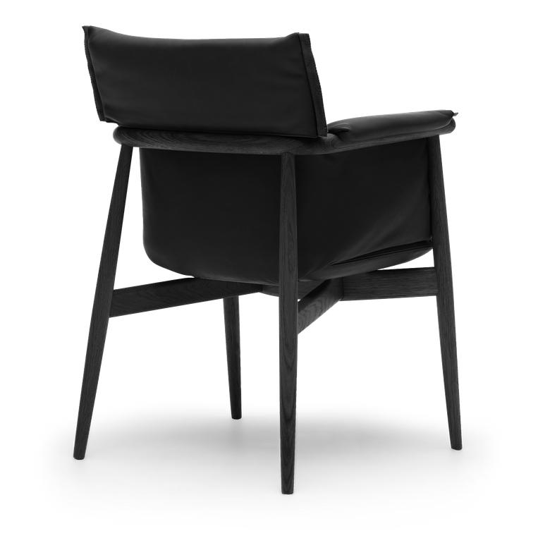 Carl Hansen E005 Embrace Chair, Colored Oak/Black Leather