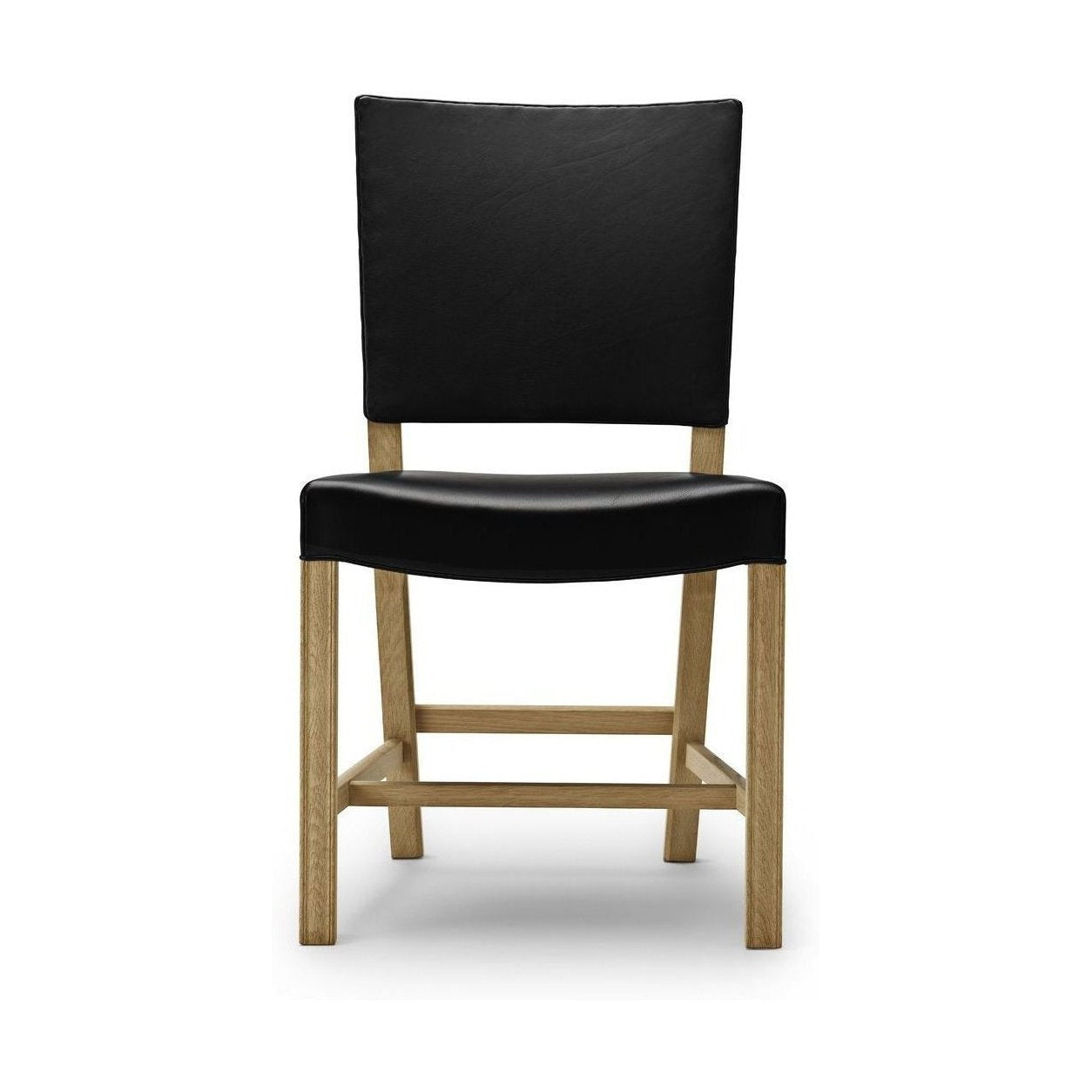 Carl Hansen KK37580 stor rød stol, såpes eik/svart skinn