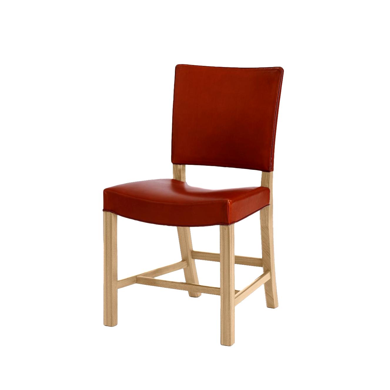 Carl Hansen KK39490 Piccola sedia rossa, pelle in sapone/nera in quercia