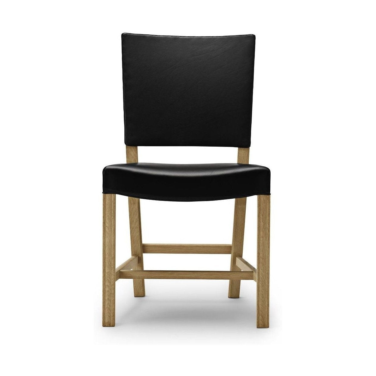 Carl Hansen KK39490 kleiner roter Stuhl, Eichenseifen/schwarzes Leder