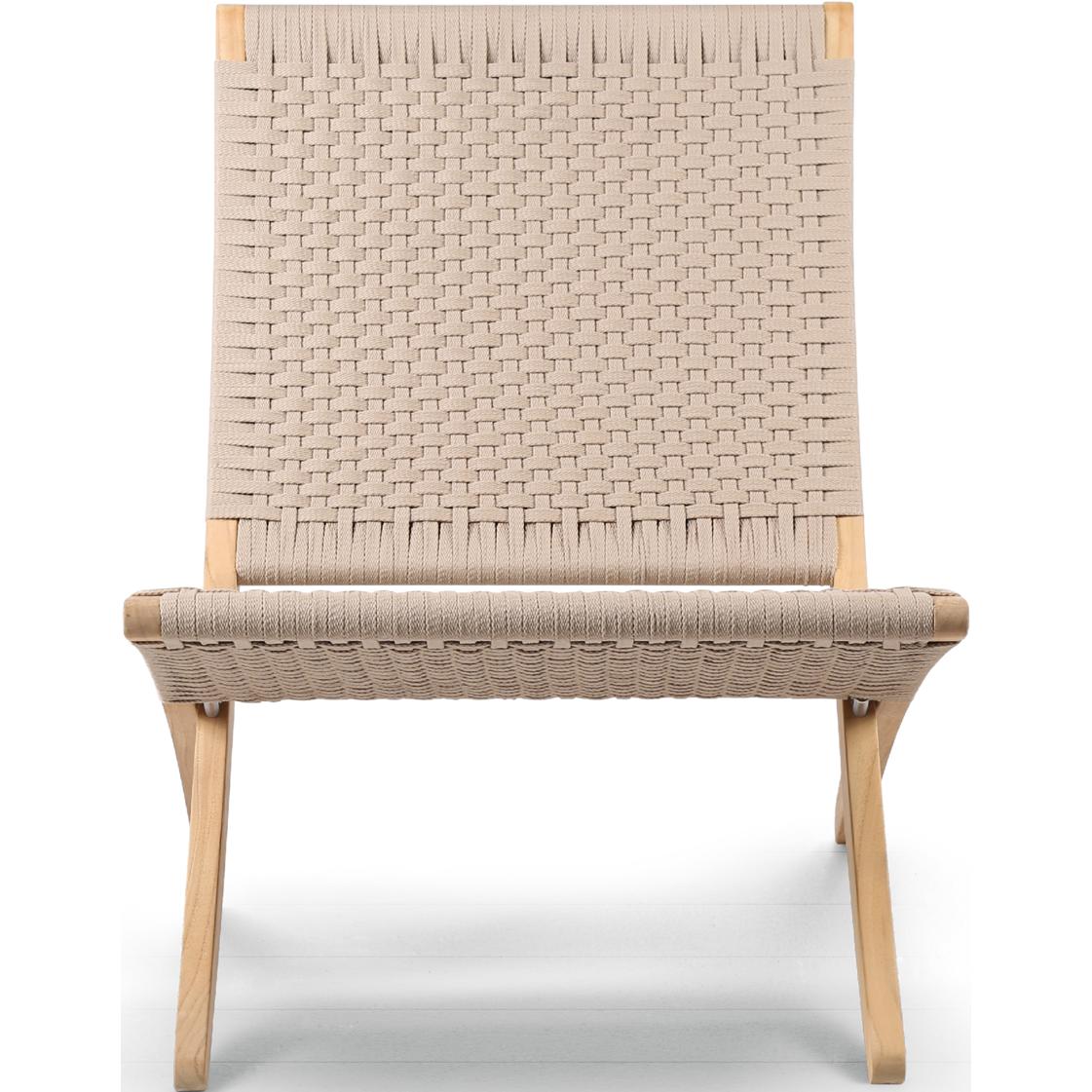 Carl Hansen MG501 Cuba Chair utendørs ubehandlet teak, tau/sesam