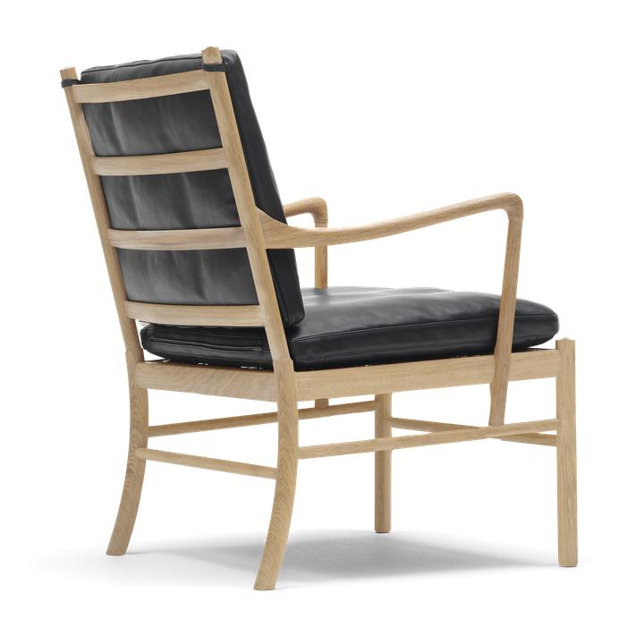 Carl Hansen OW149 koloniale stoel, geolied eiken/zwart leer