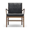 Carl Hansen OW149 koloniale stoel, geolied walnoot/zwart leer