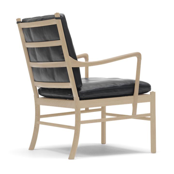 Carl Hansen OW149 silla colonial, roble de aceite blanco/cuero negro