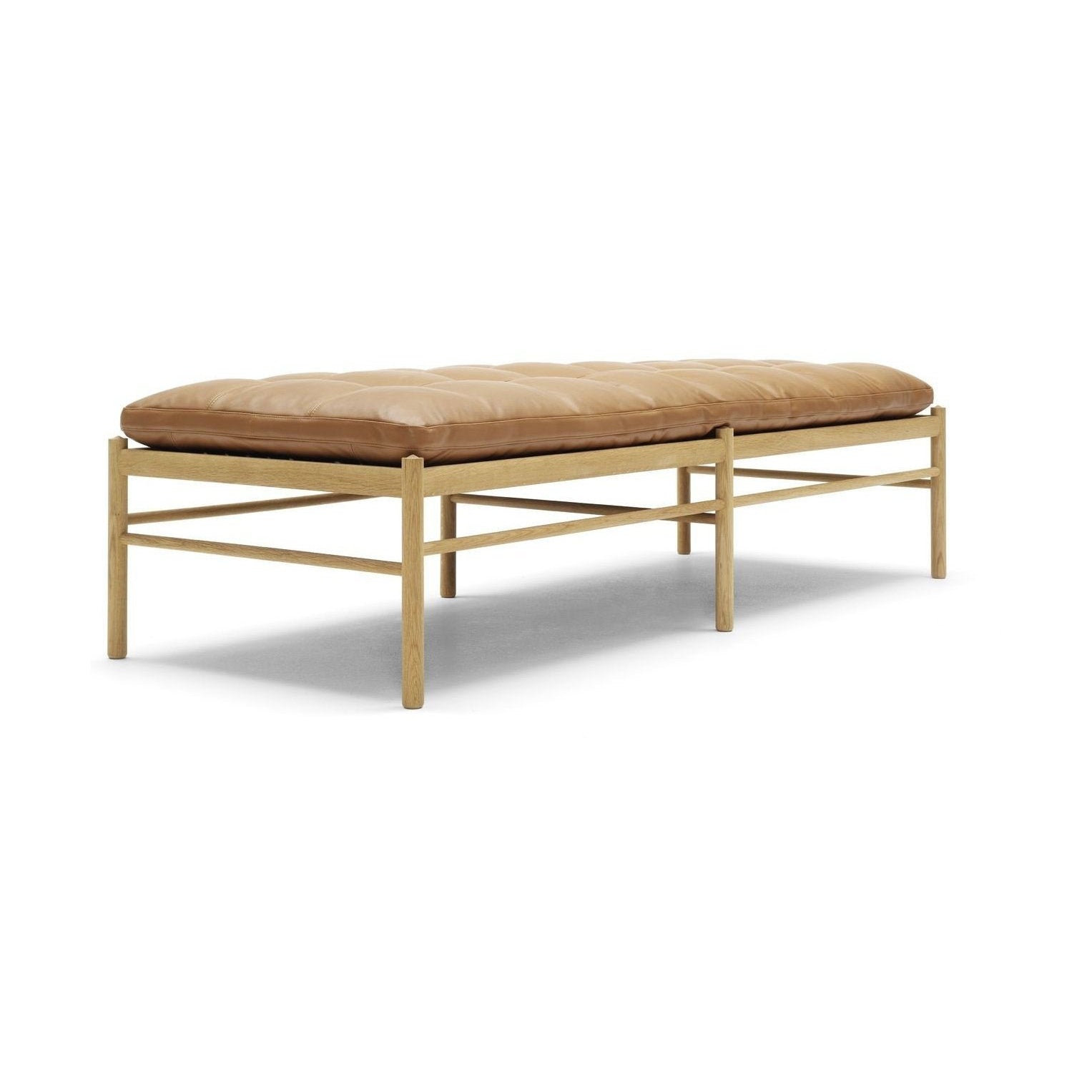 卡尔·汉森（Carl Hansen）OW150沙发床，上油橡木/金色棕色皮革
