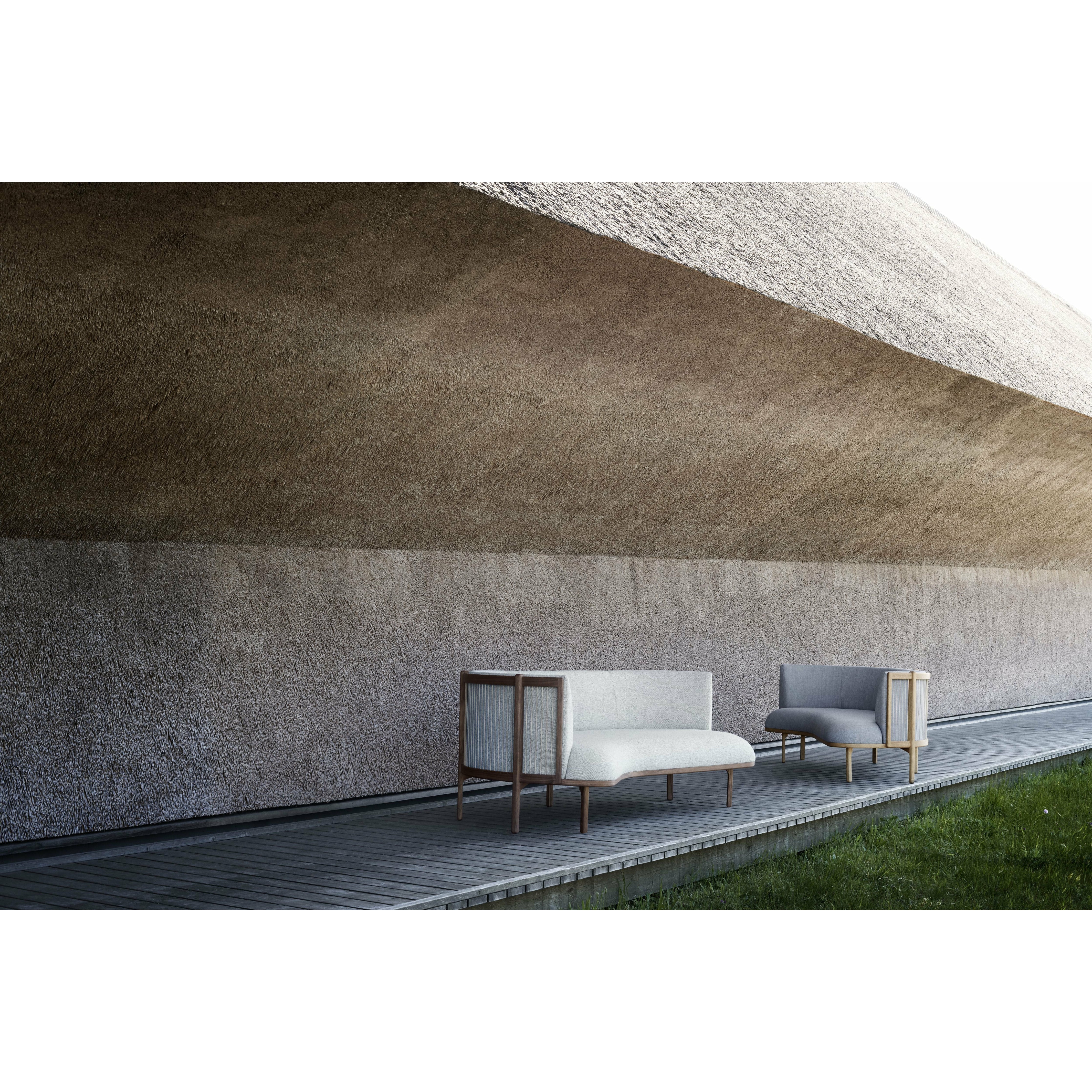 Carl Hansen Rf1903 L Sideways Sofa 3 Sitzer Left Oak Oil/Fiord Fabric, Grau/Naturbraun