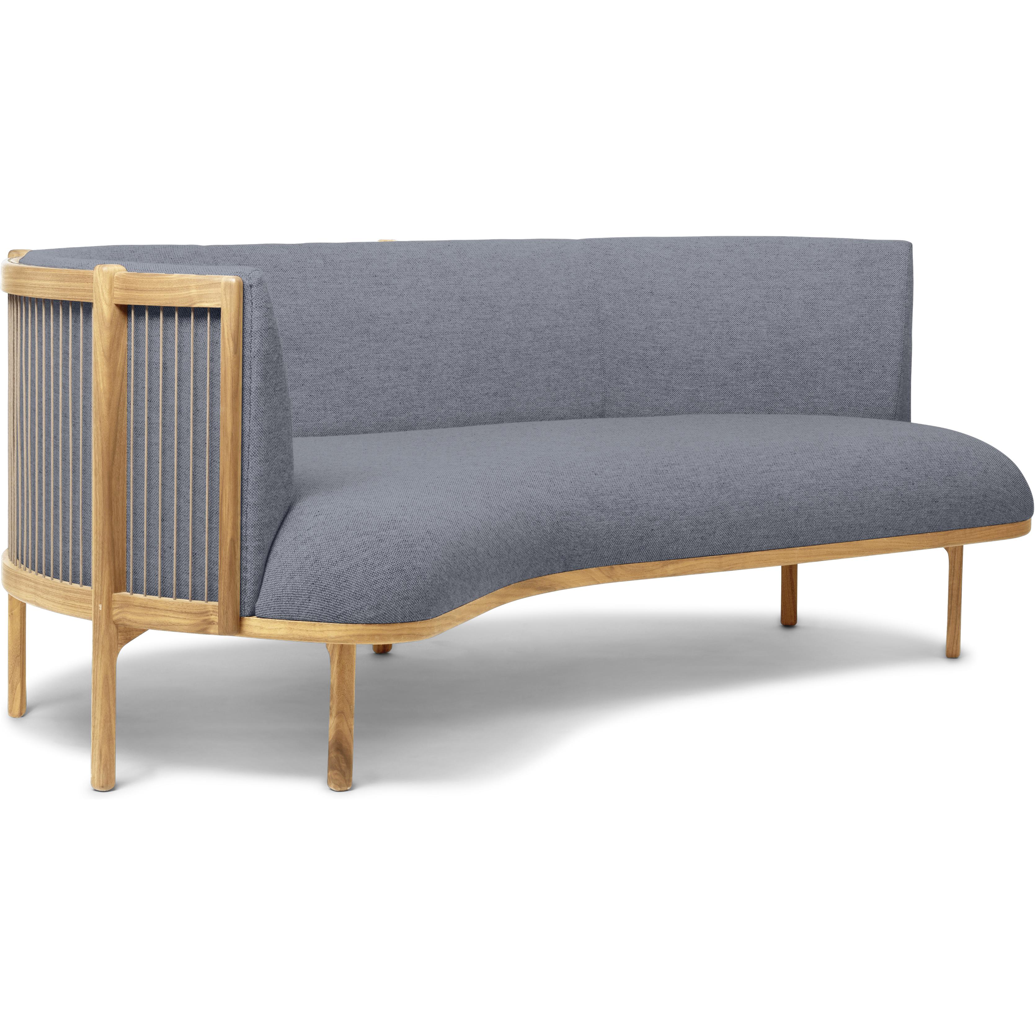 Carl Hansen RF1903 L Sofa latéralement 3 Seater Huile de chêne gauche / tissu fiord, gris / brun naturel