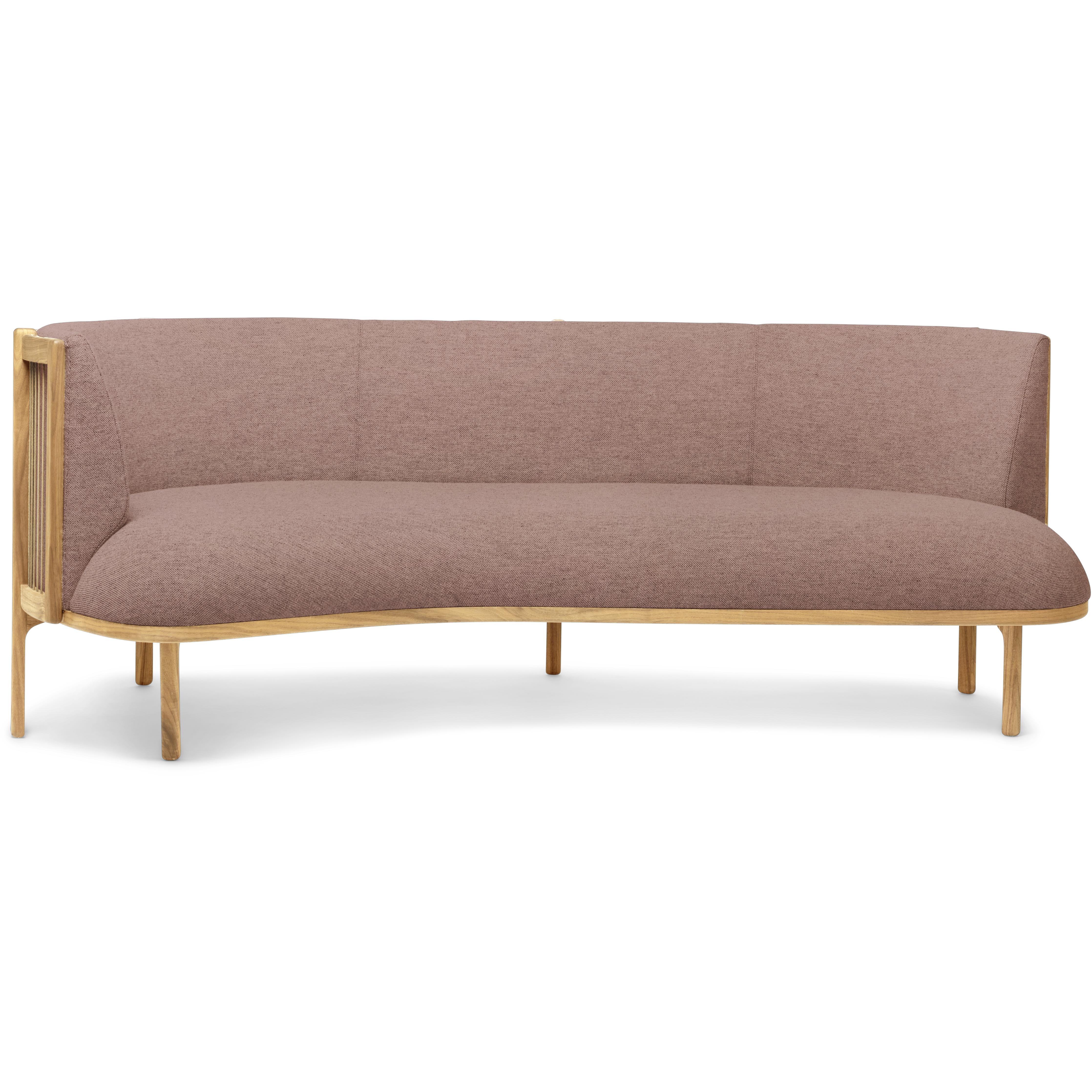 Carl Hansen Rf1903 L Sidevays Sofa 3 Seeater Left Oak Oak Oil/Fiord Fabric, Pink/Natural Brown