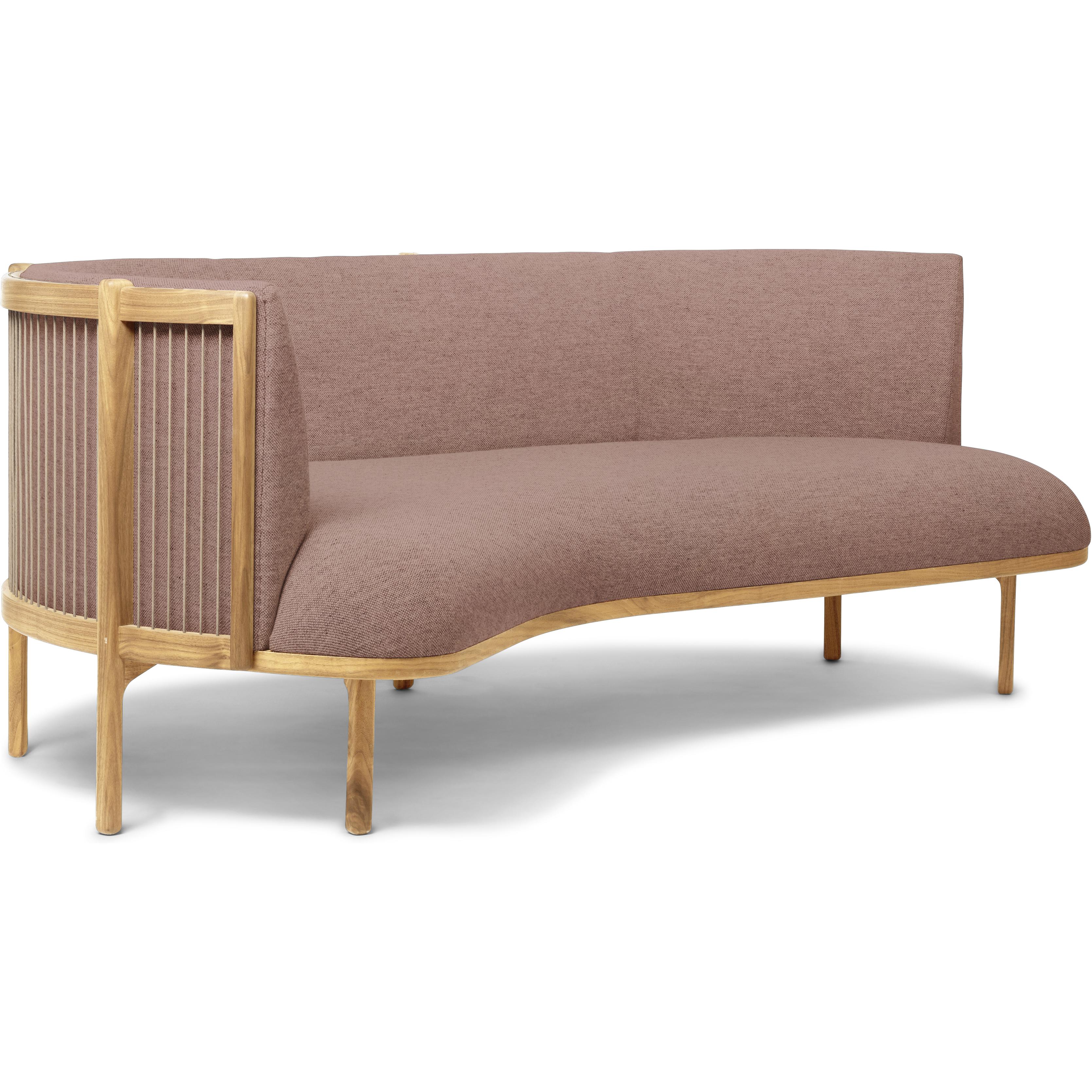 Carl Hansen RF1903 L -sivusto sohva 3 seeater vasen tammi tammiöljy/fiordin kangas, vaaleanpunainen/luonnollinen ruskea