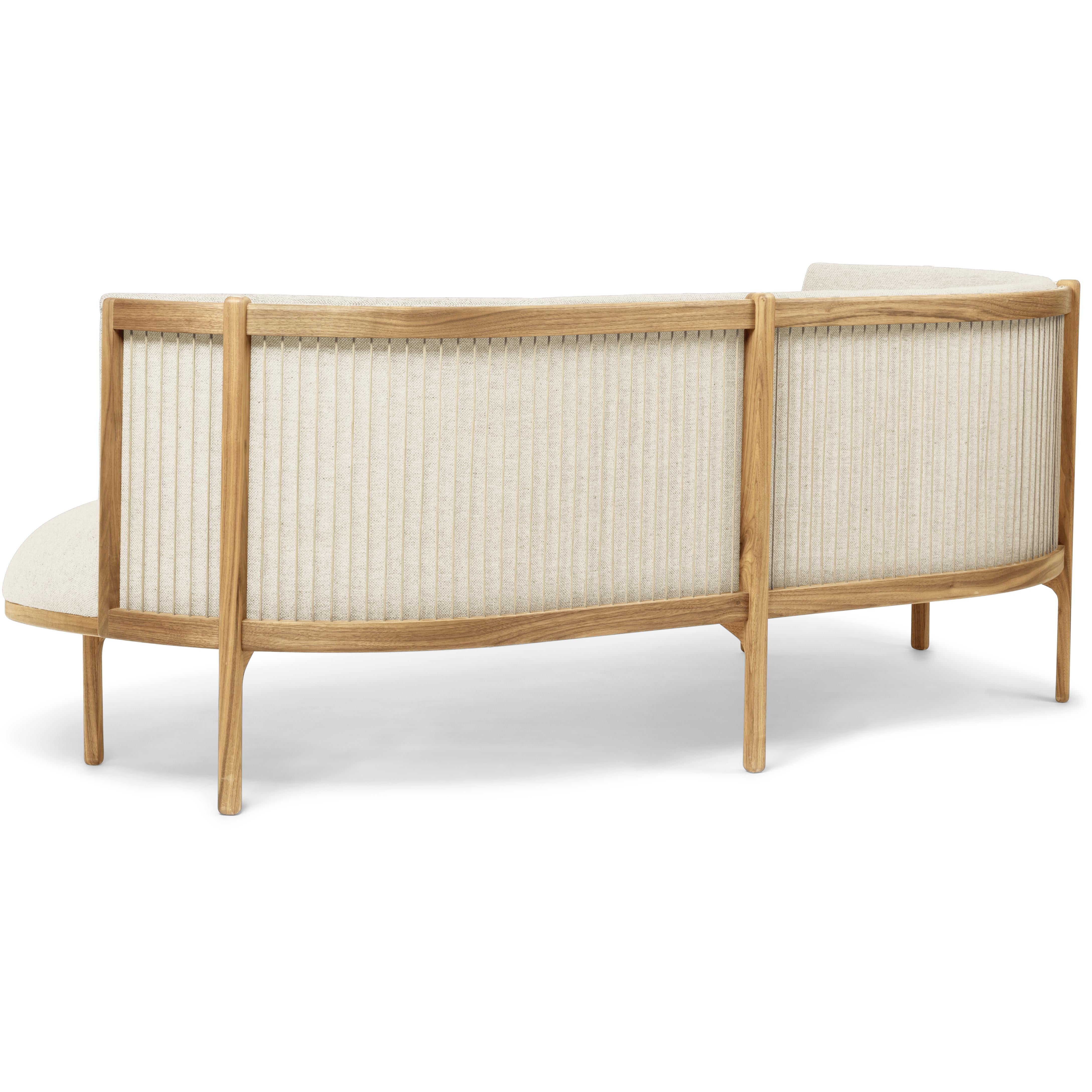 Carl Hansen Rf1903 L Sideways Sofa 3 Seater Left Oak Oil/Hallingdal 100 Fabric, White/Natural Brown