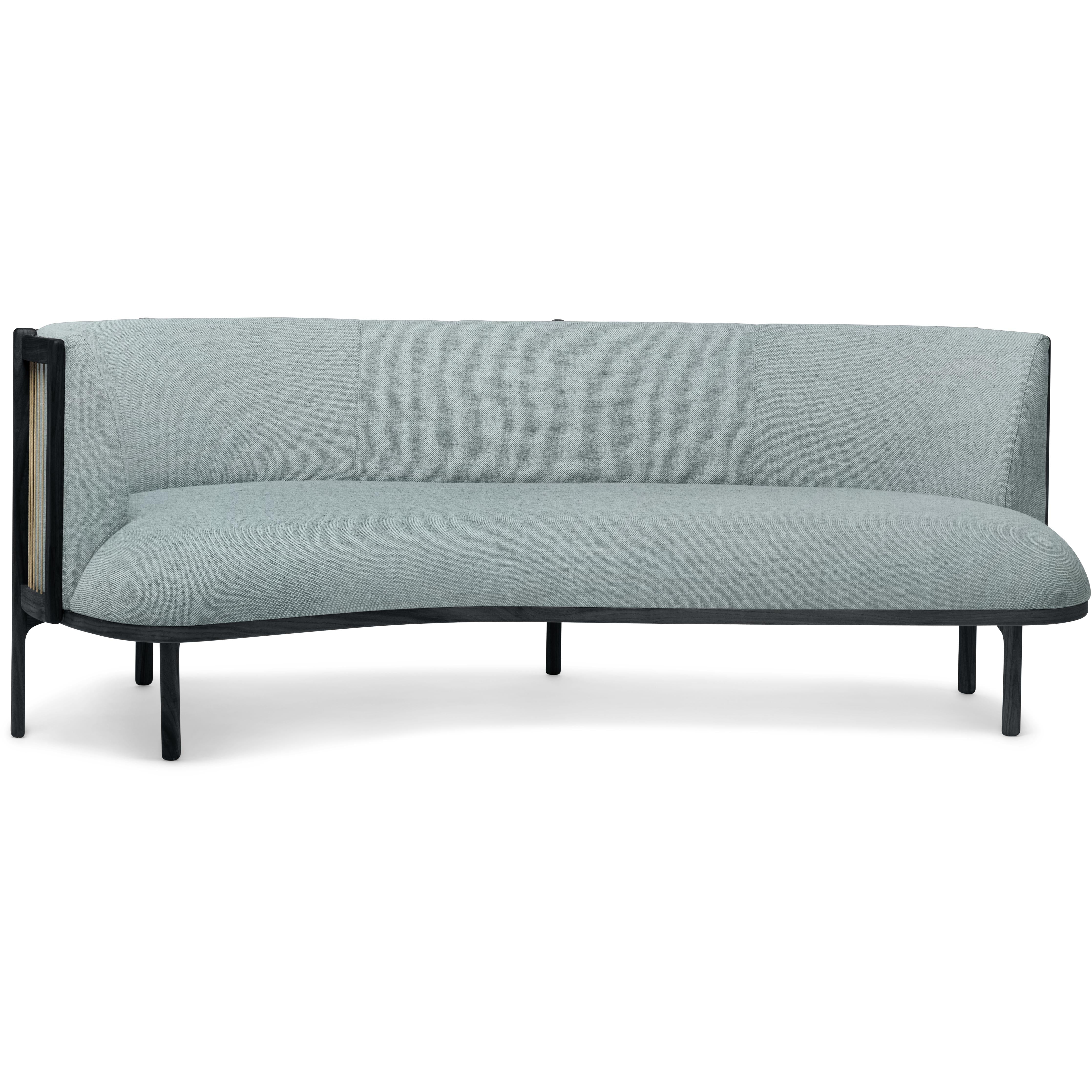 Carl Hansen Rf1903 L Sideways Sofa 3 Seater Left Oak/Remix Fabric, Blue/Black