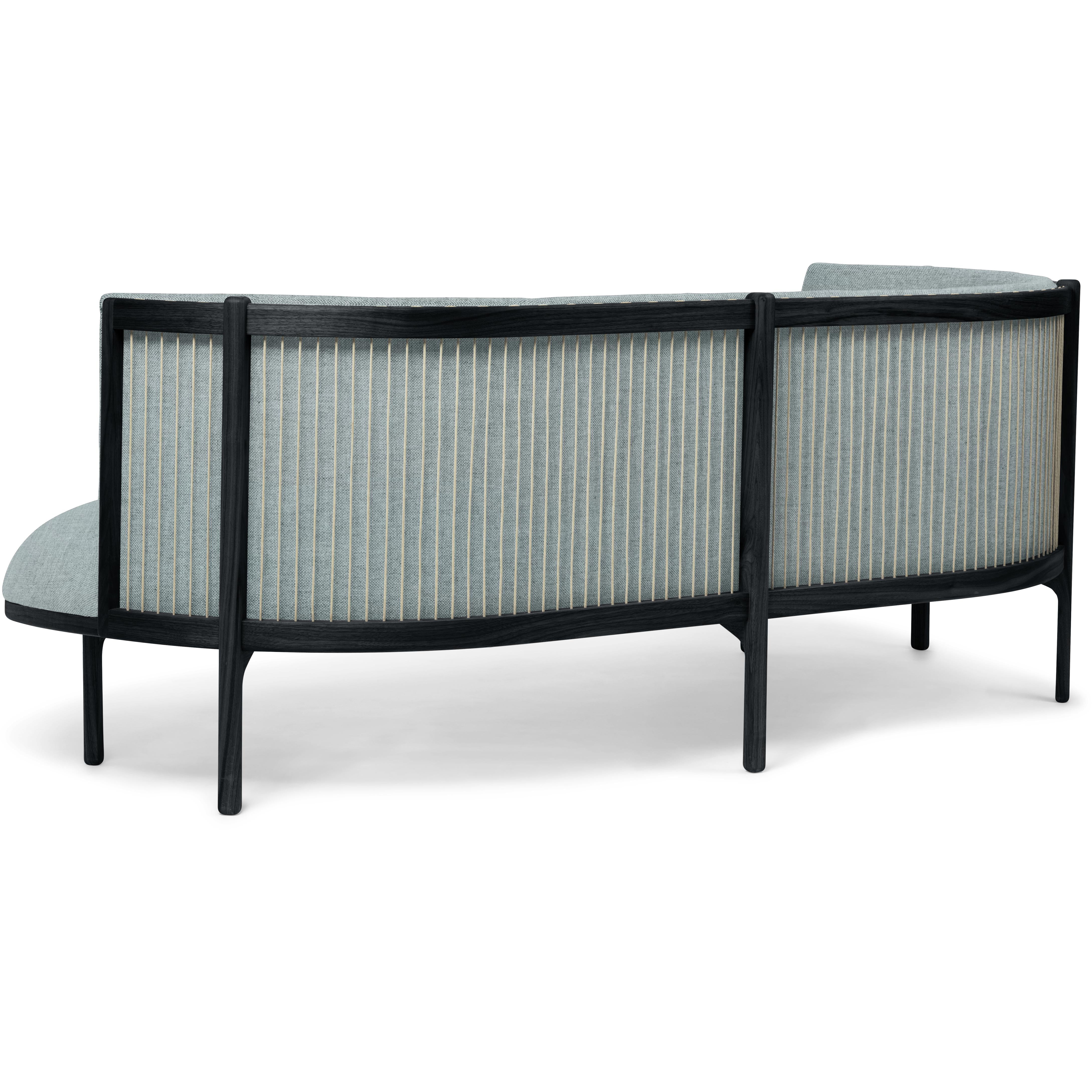 Carl Hansen Rf1903 L Sideways Sofa 3 Seater Left Oak/Remix Fabric, Blue/Black
