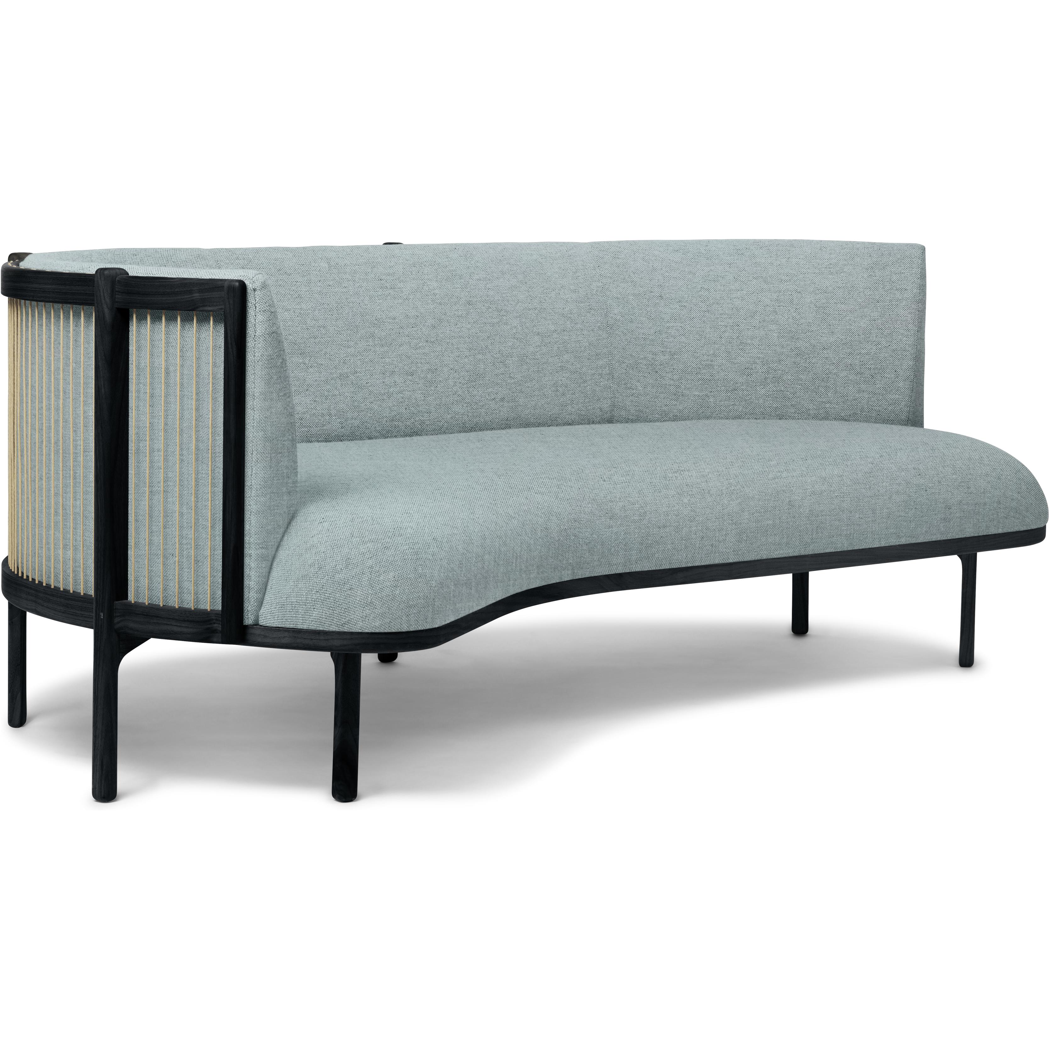 Carl Hansen Rf1903 L Sideways Sofa 3 Sitzer Links Eiche/Remix Stoff, Blau/Schwarz