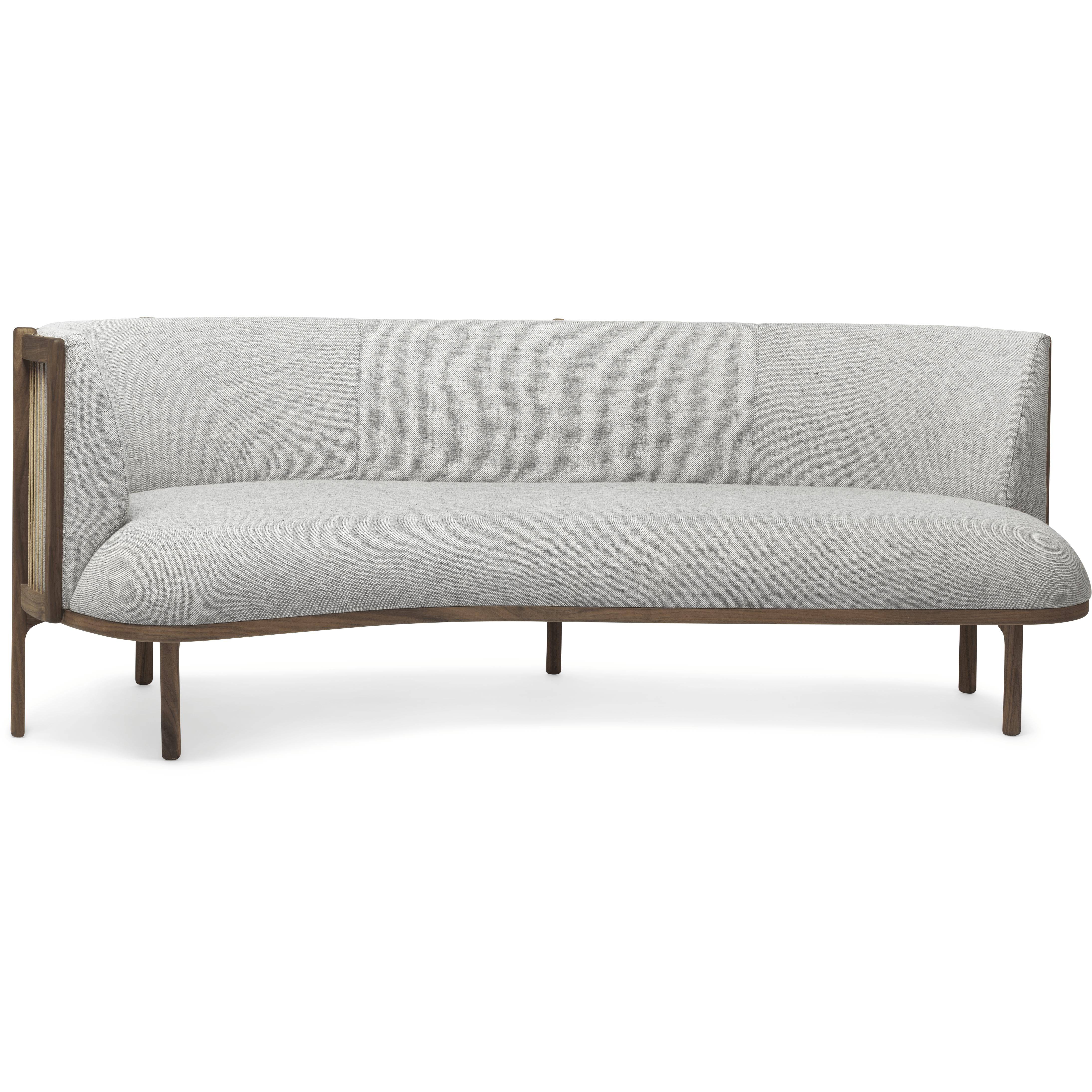 Carl Hansen Rf1903 L Sideways Sofa 3 Seater Left Walnut Oil/Hallingdal 116 Fabic, Grey/Natural Brown