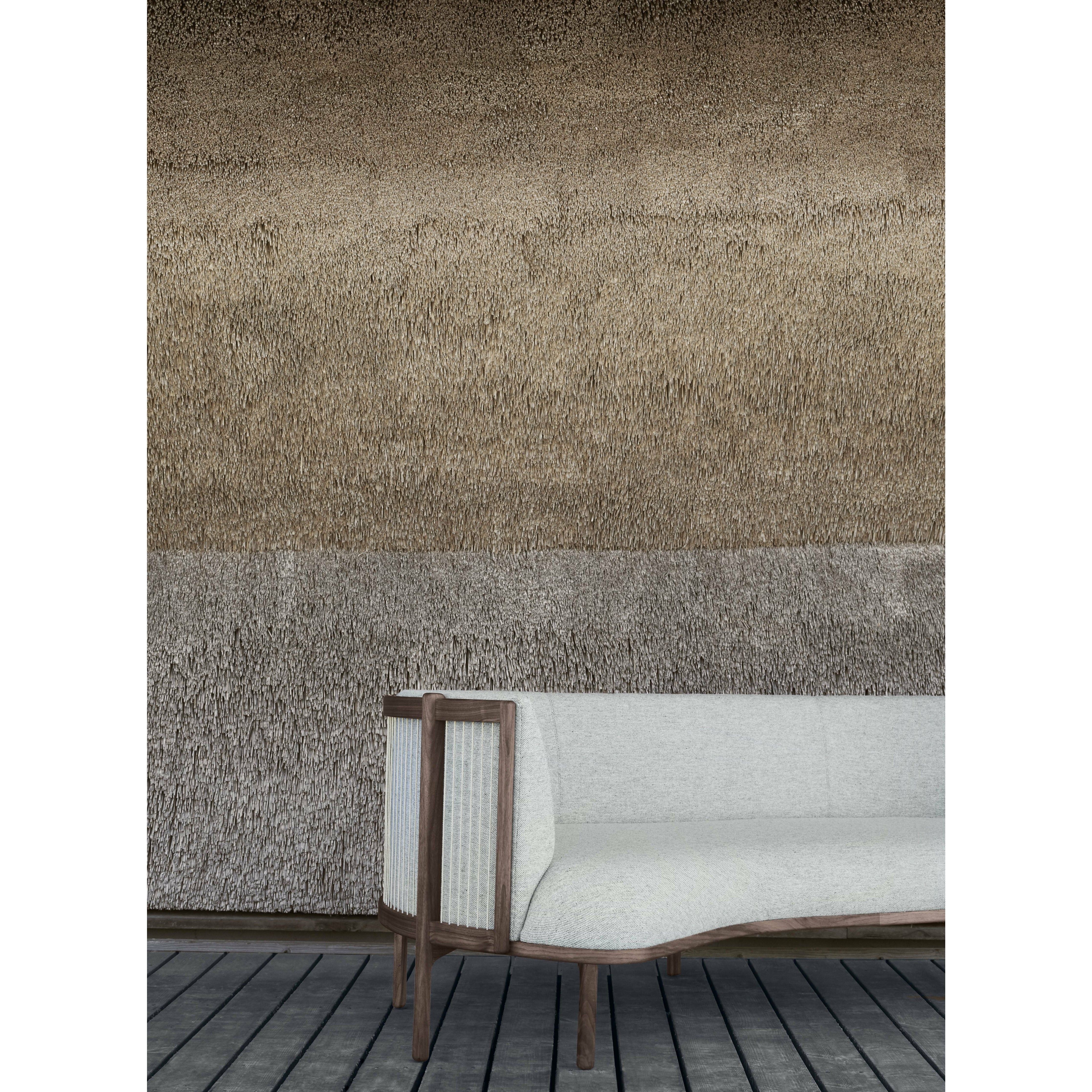 Carl Hansen Rf1903 L Sideways Sofa 3 Seeater Left Walnut Oil/Hallingdal 457 Fabric, Yellow/Natural Brown