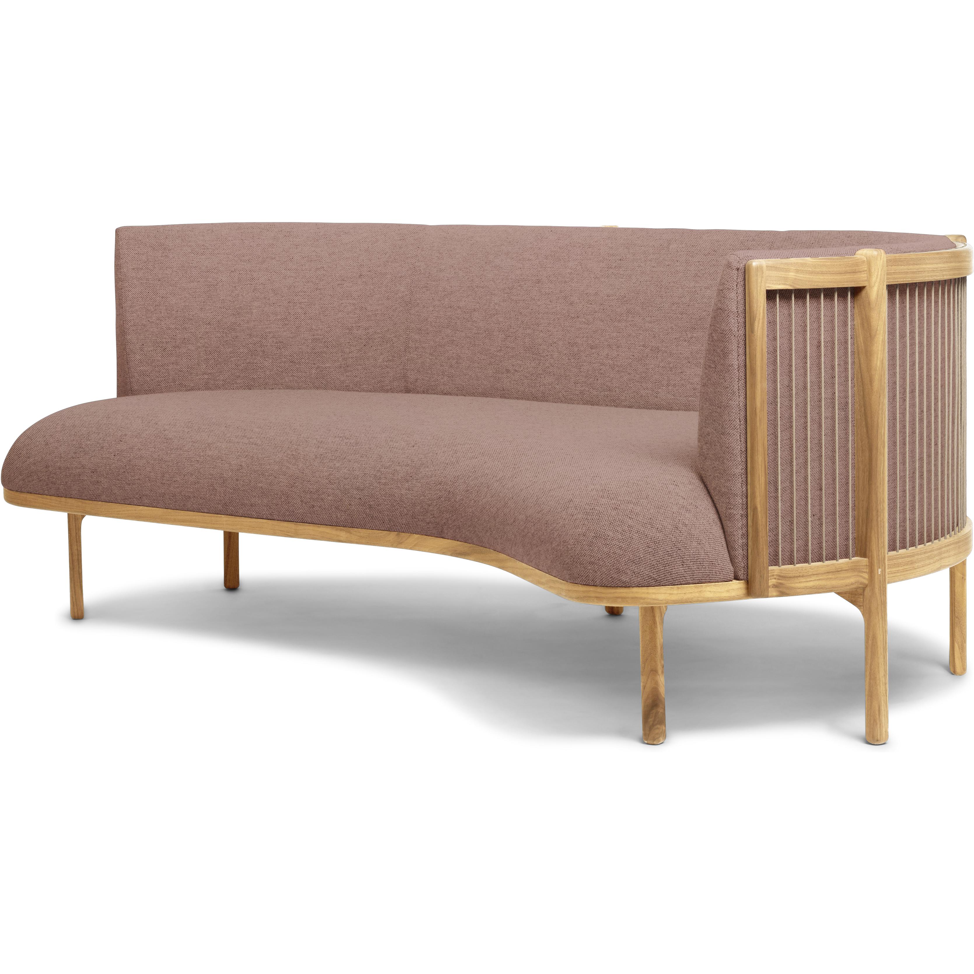 卡尔·汉森（Carl Hansen）RF1903 R侧向沙发3座右橡木油/fiord织物，粉红色/天然棕色