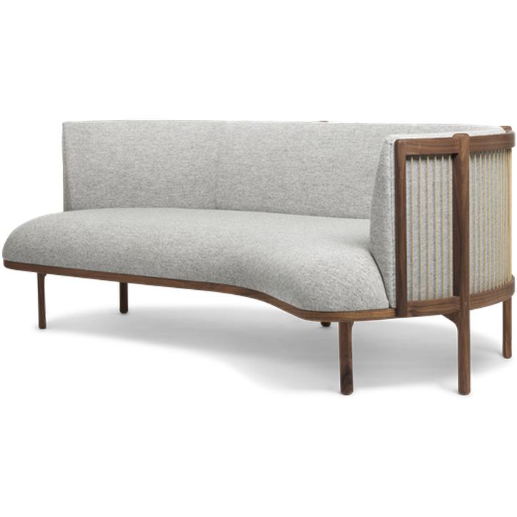 Carl Hansen RF1903 R Sideways Sofa 3 plazas de aceite de nogal derecha/Hallingdal 116 Fabic, gris/marrón natural