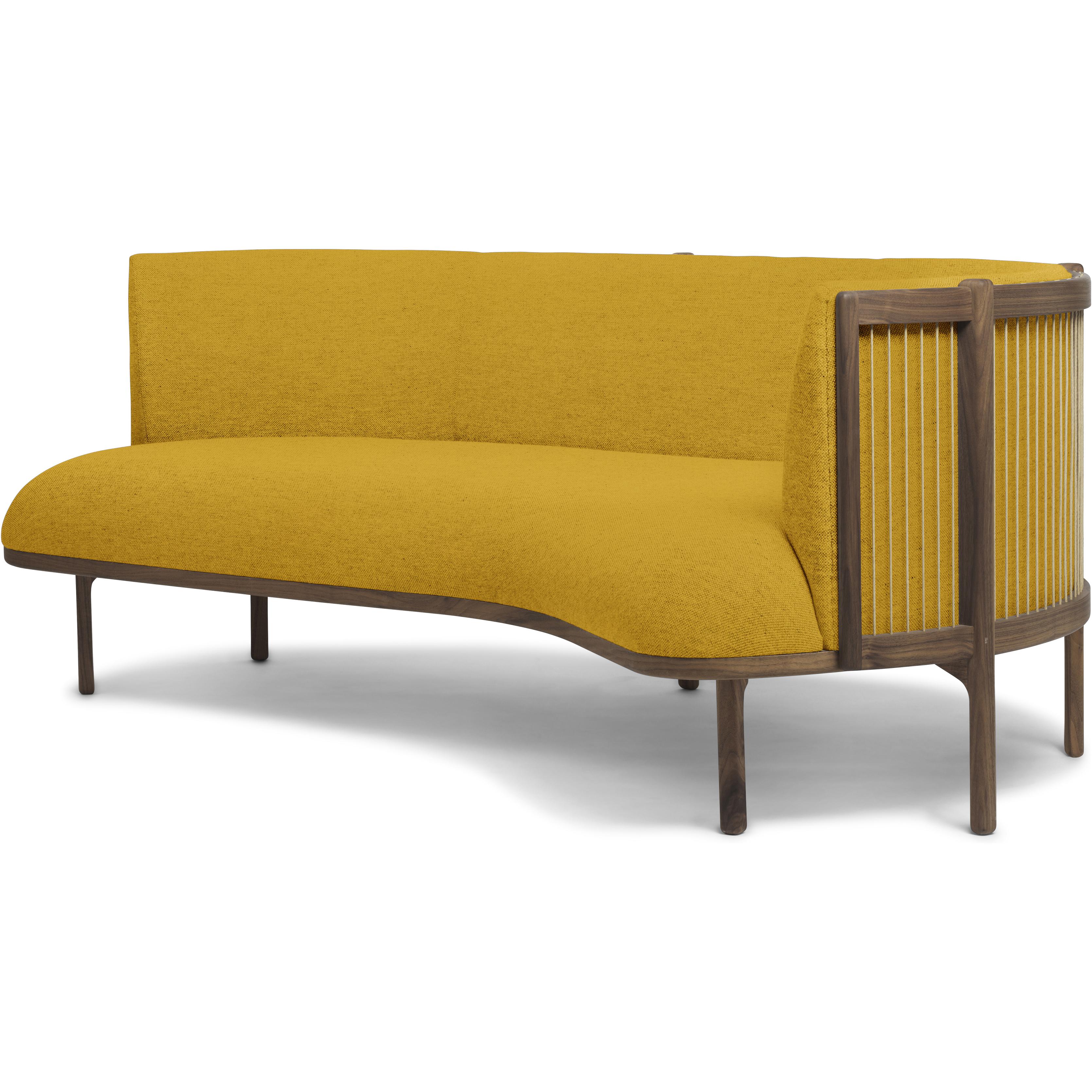 Carl Hansen RF1903 R Sideways Sofa 3 plazas de aceite de nogal derecha/Hallingdal 457 Fabic, amarillo/marrón natural