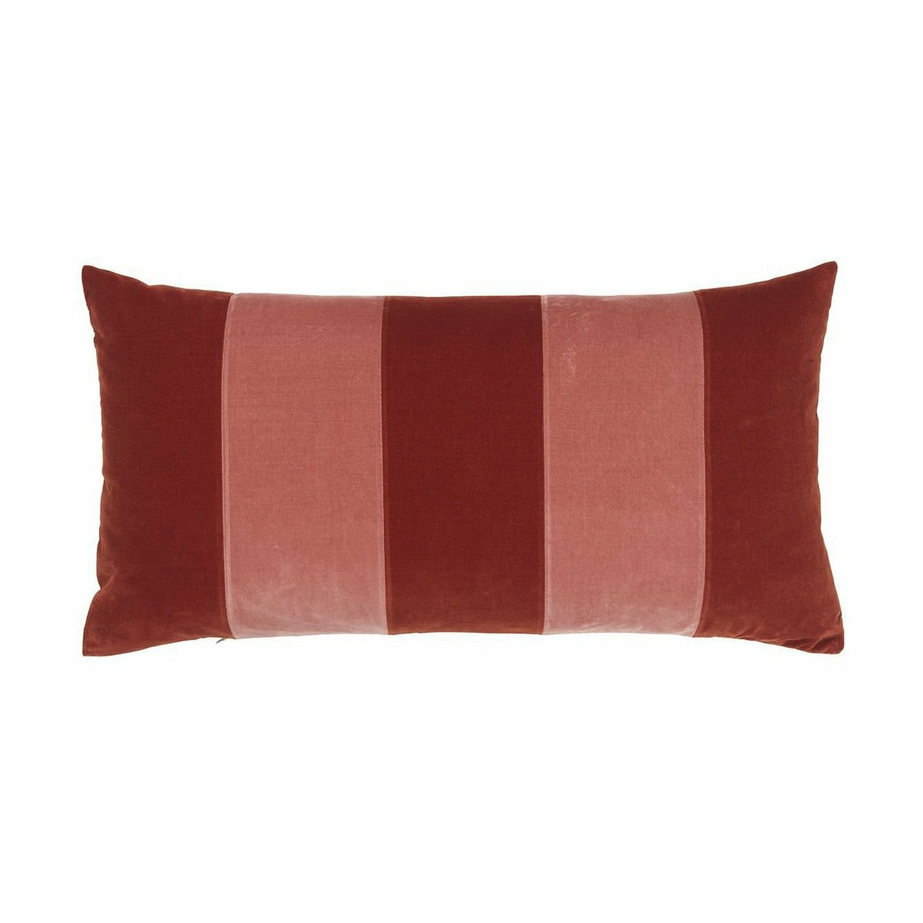 Cuscino di velluto a strisce Christina Lundsteen 40 x80 cm, rosso scuro/blush
