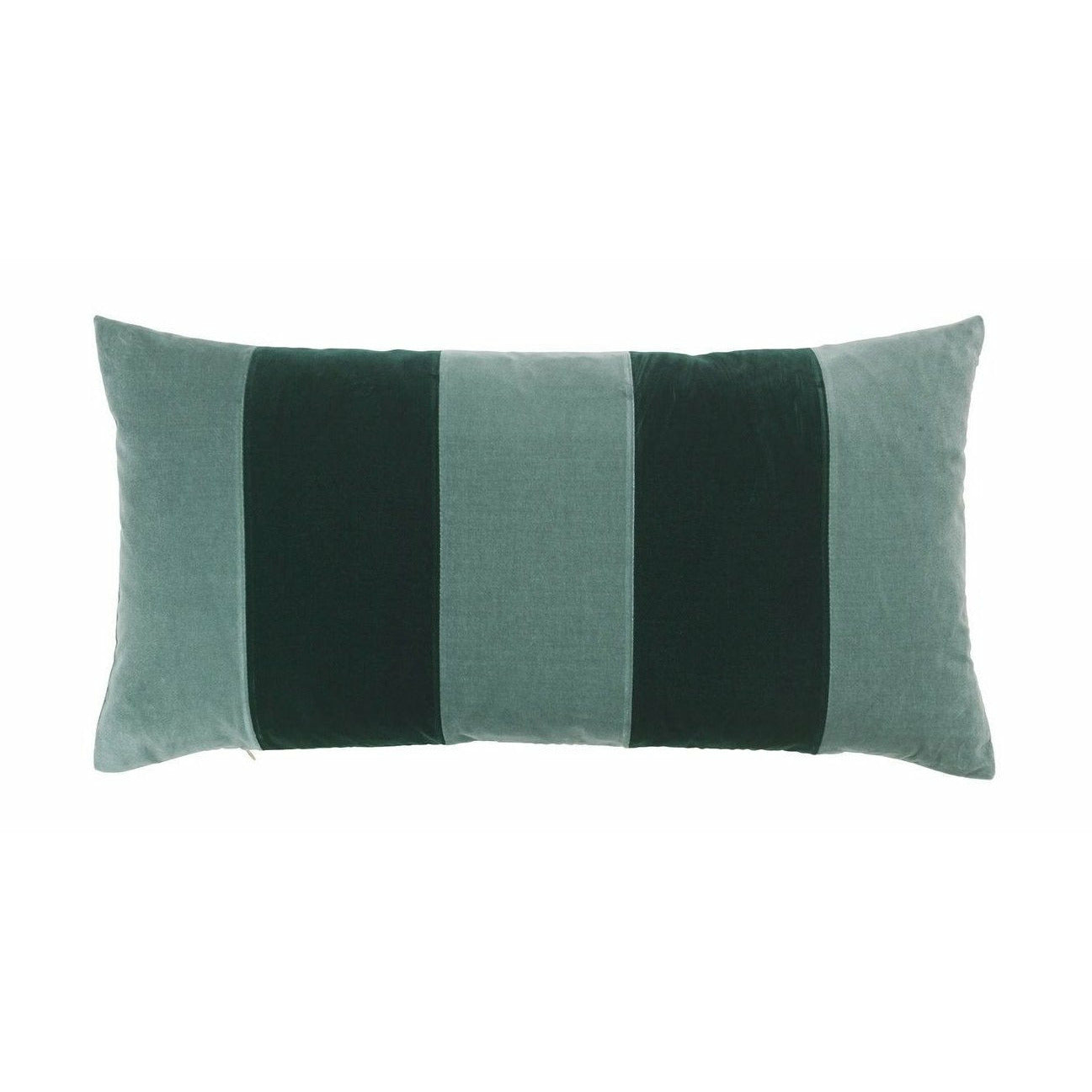Christina Lundsteen Stripe Velvet Cushion 40 x80 cm, blekblå/smaragd