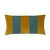 克里斯蒂娜·伦斯汀条纹天鹅绒枕头，金色橄榄/淡蓝色