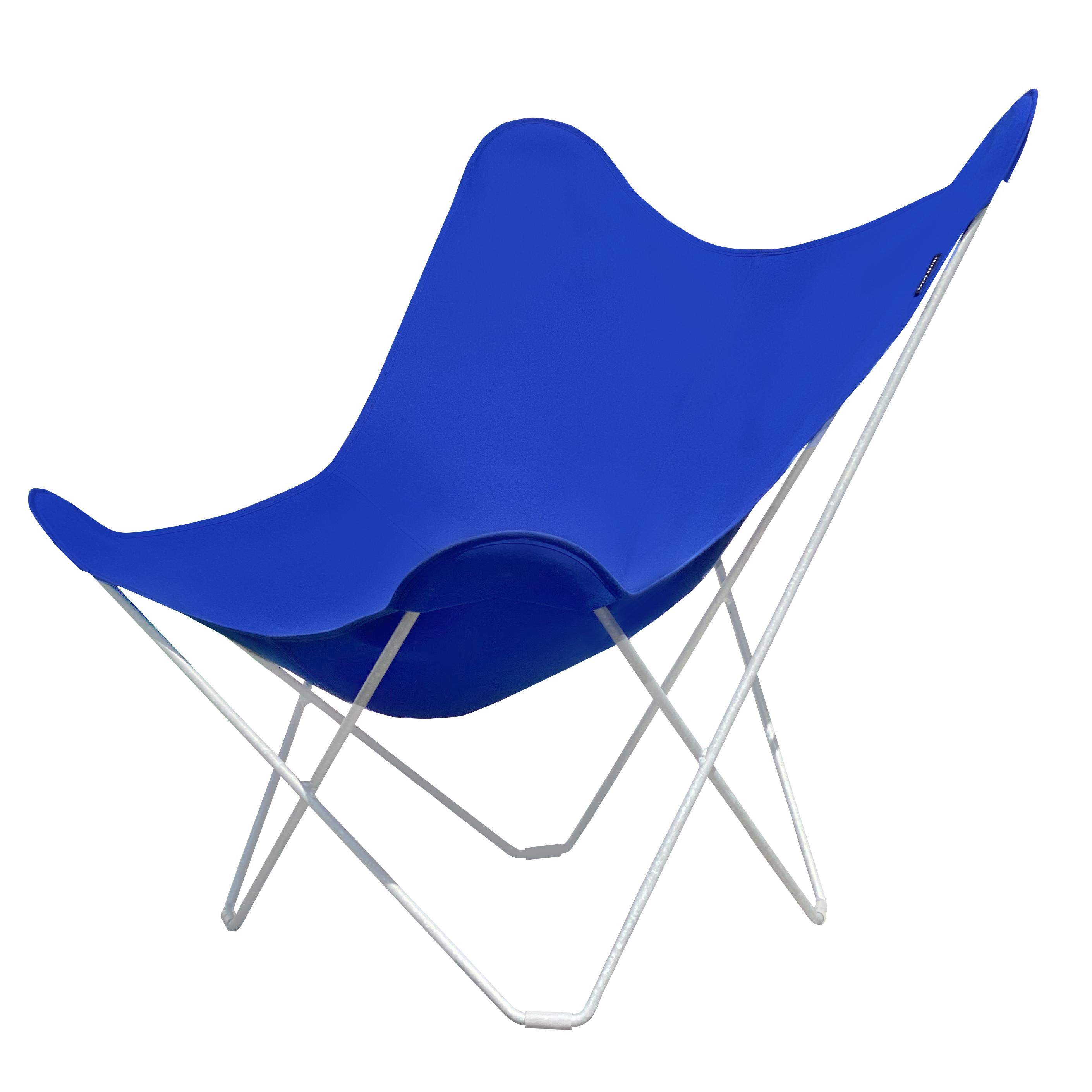 Cuero Sunshine Mariposa Butterfly Chair, Atlantic Blue/Black Galvanised