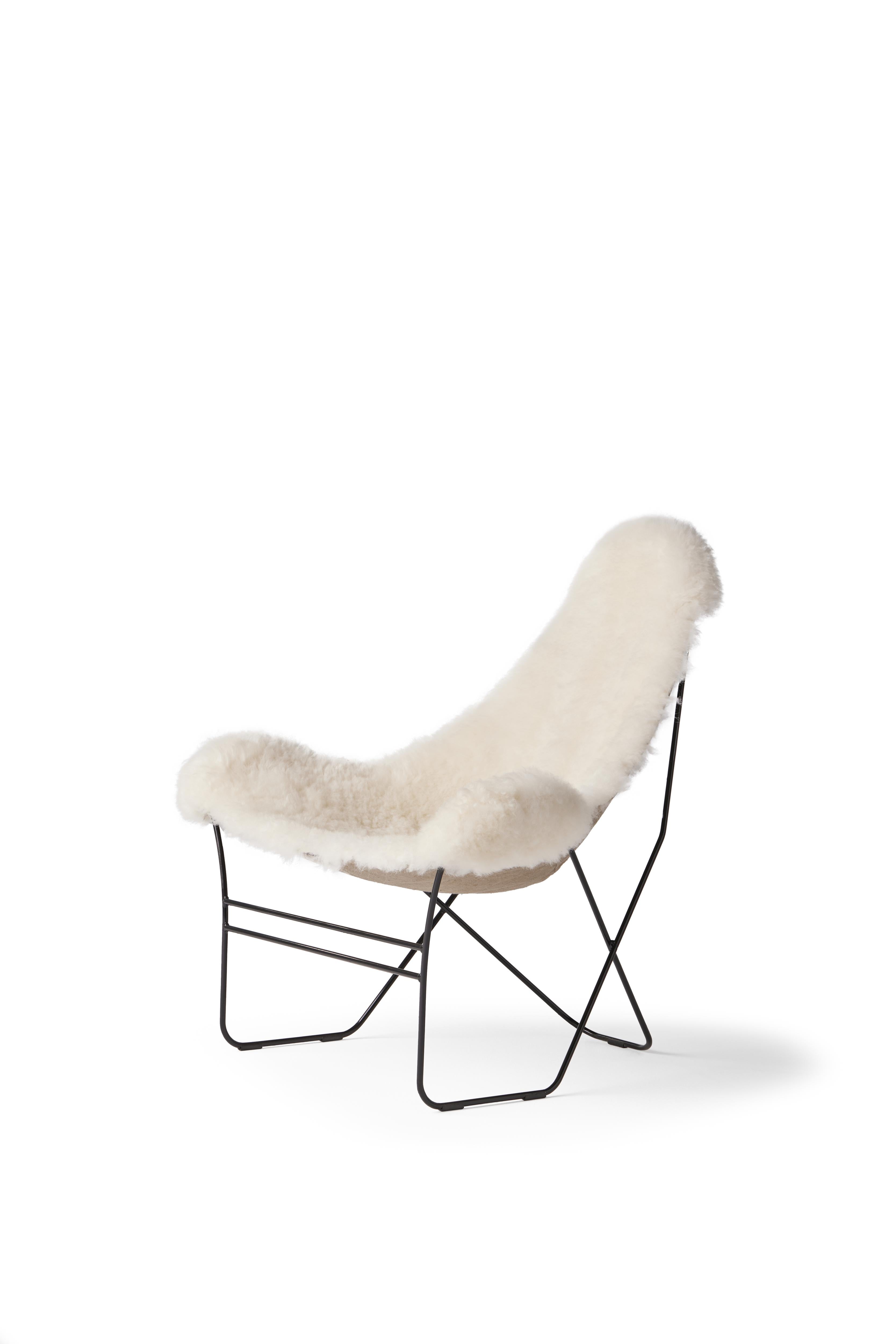 Cuero Valhalla fauteuil, zwart/geschoren wit
