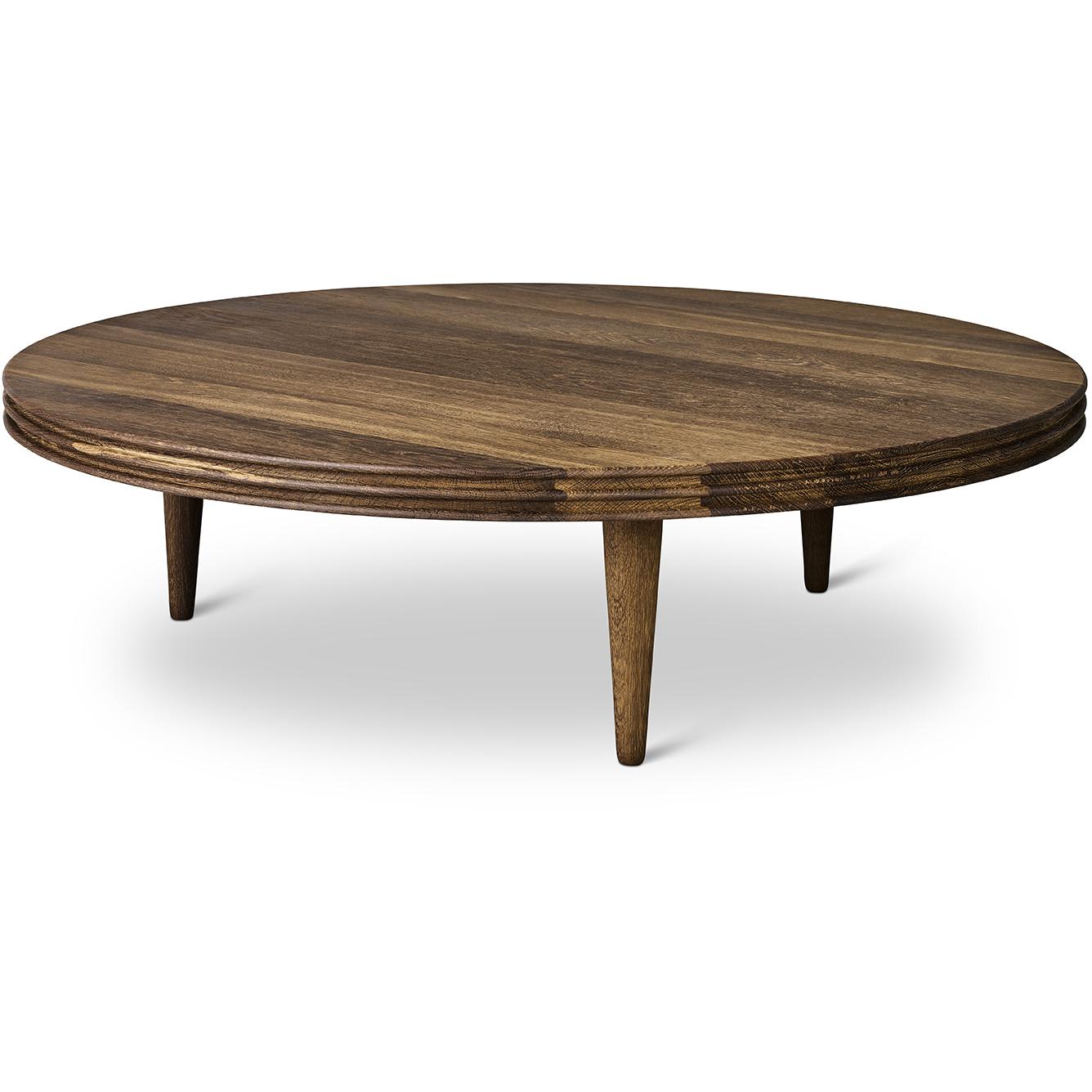 Dk3 Groove Three Benged Side Table Oak Smoked, Øx H 110x45 cm
