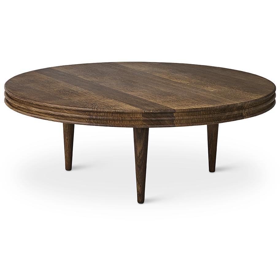 Dk3 Groove Three Benged Side Table Oak Smoked, Øx H 60x30 cm