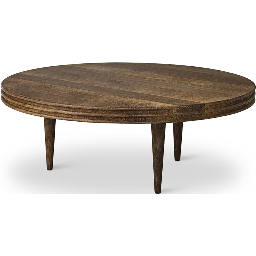 Dk3 Groove Three Benged Side Table Oak Smoked, Øx H 60x30 cm