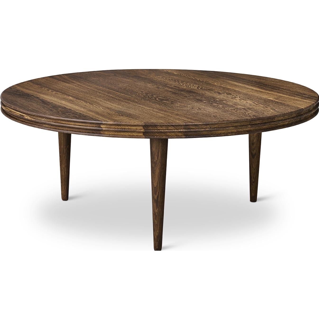 Dk3 Groove Three Benged Side Table Oak Smoked, Øx H 80x30 cm