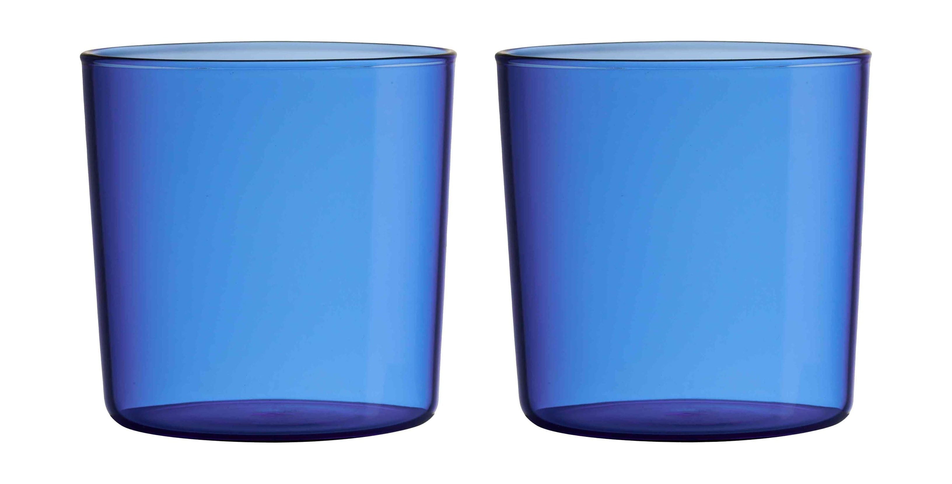 Design Letters Kids Colored Eco Drinking Glass Set Of 2, Blue