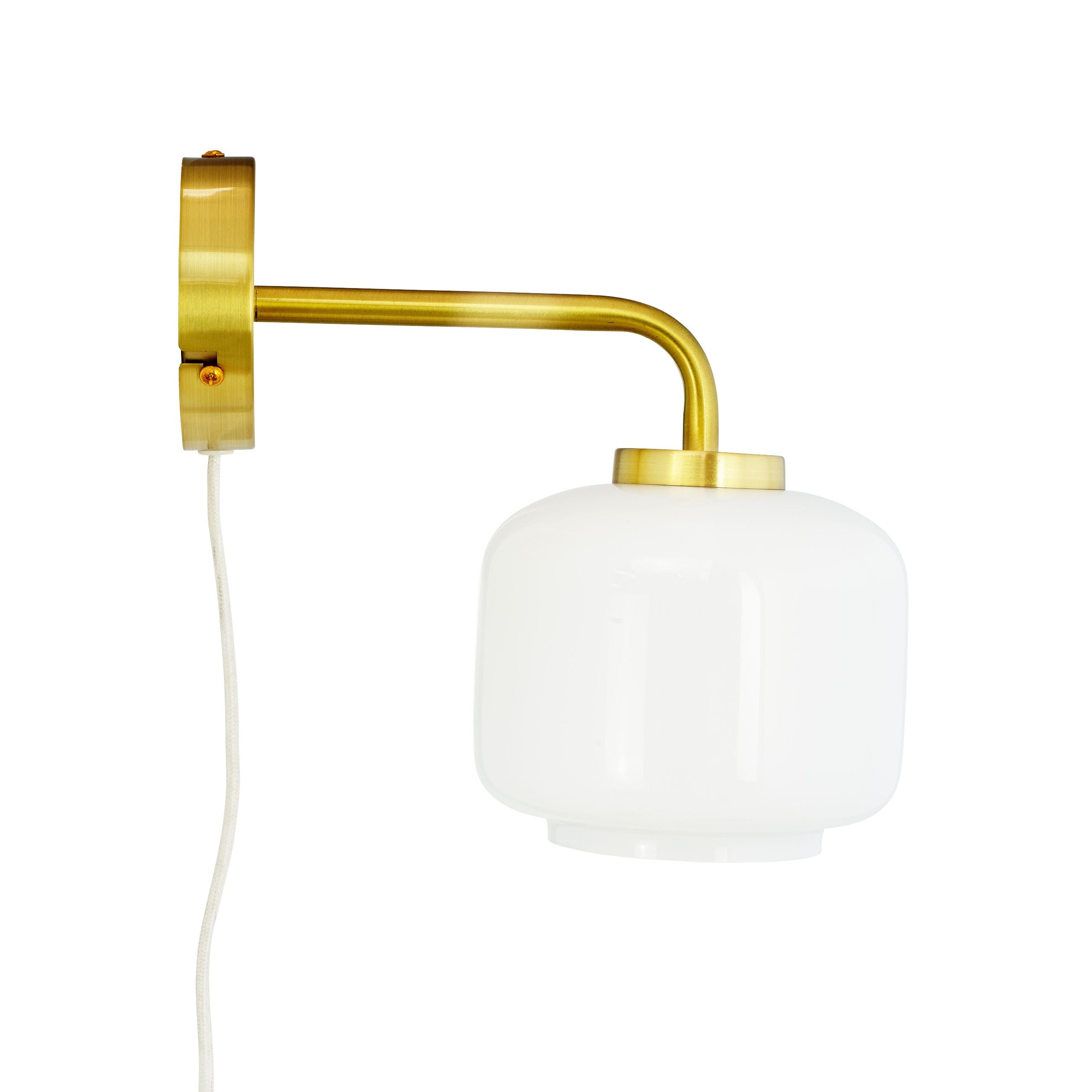 Dyberg Larsen Arp D15 Wall Lamp, Opal/Brass